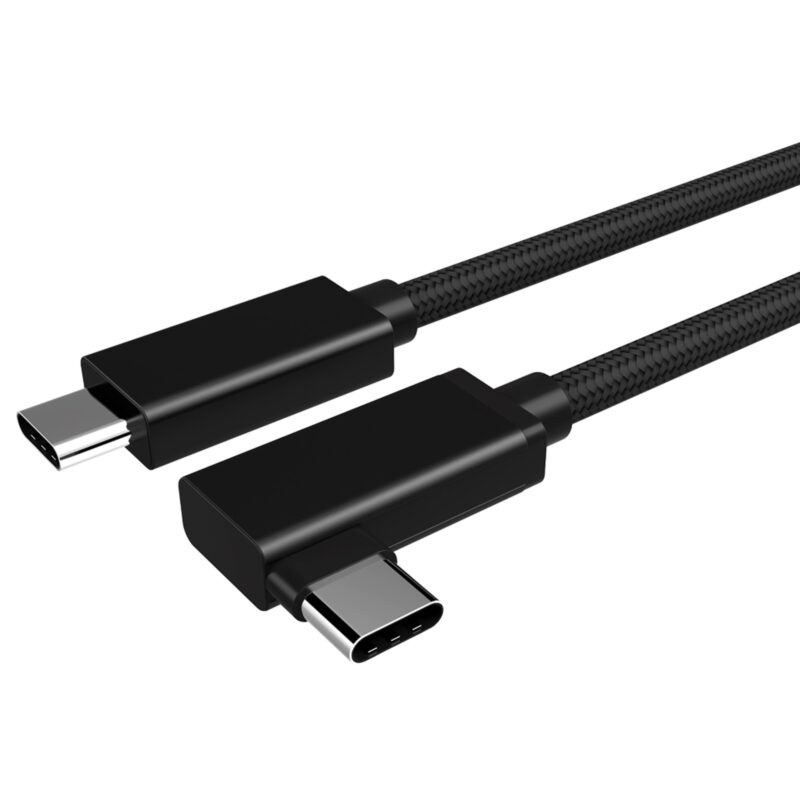 Cuxnoo Right Angle USB C-C Video Cable, 4K USB Type-C Monitor Cable Support 100W Fast Charge and 10Gbps Data Syncing, Black