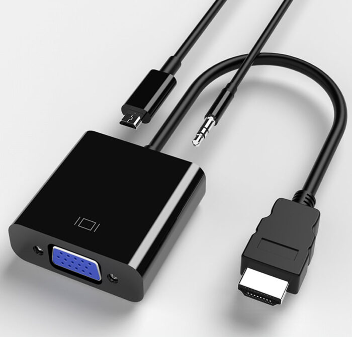 Cuxnoo HDMI to VGA Adapter 1080P with 3.5mm Audio Jack and USB Power Supply HDMI-VGA Converter for Laptop, PC, PS4, Blue Ray DVD Player, Raspberry Pi, Chromebook, Monitor, Projector, HDTV, Roku, Xbox, etc